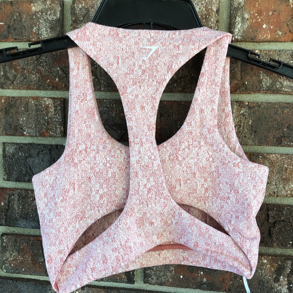 Gymshark Fleur Texture Sports Bra Brick Marl - Picture 4 of 6